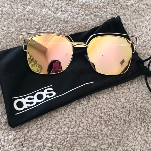 Pink gold mirrored ASOS ☀️ glasses - Picture 1 of 3